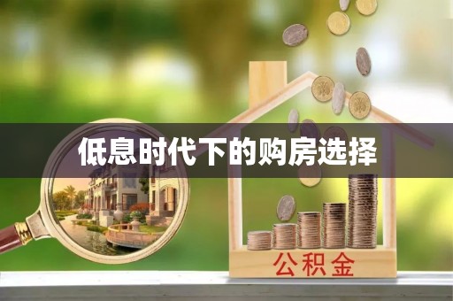 海城低息时代下的购房选择